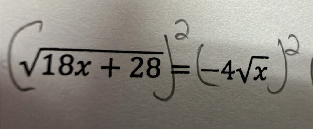 √18x + 28 = −4√x