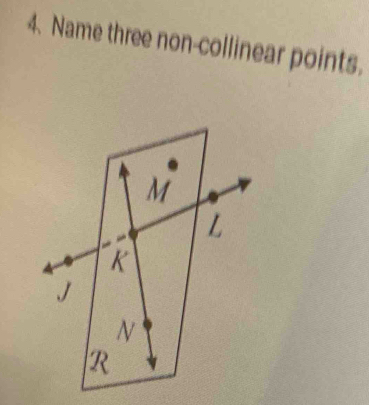 Name three non-collinear points.