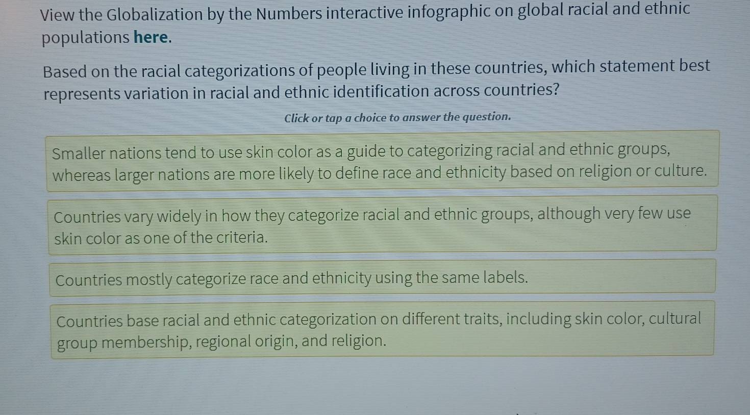 Solved: View the Globalization by the Numbers interactive infographic ...