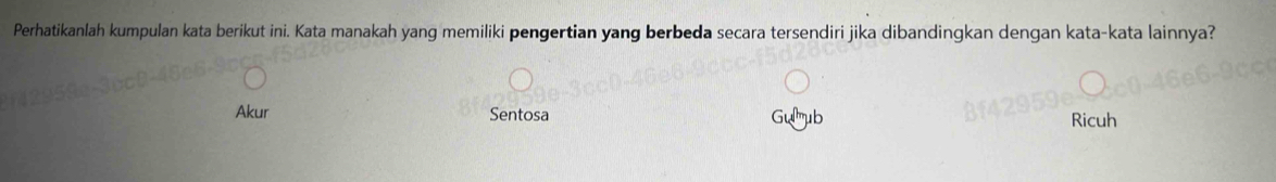 Telah dijawab:Perhatikanlah kumpulan kata berikut ini. Kata manakah ...