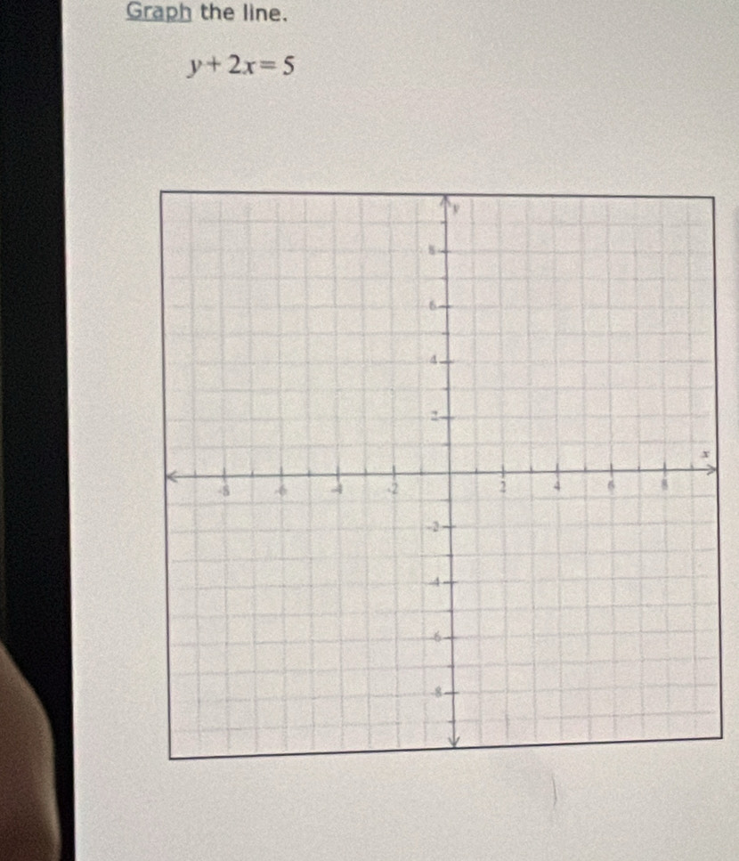 Graph the line.
y+2x=5
x