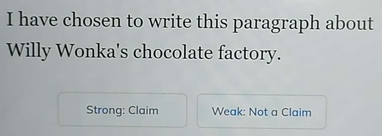 Solved: have chosen to write this paragraph about Willy Wonka's ...