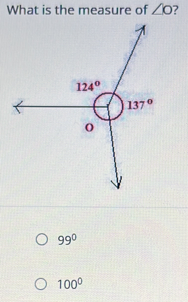 What is the measure of ∠ b 7
99°
100°