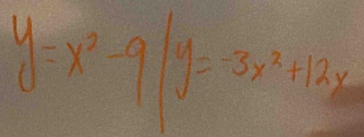 y=x^2-9|y=-3x^2+12x