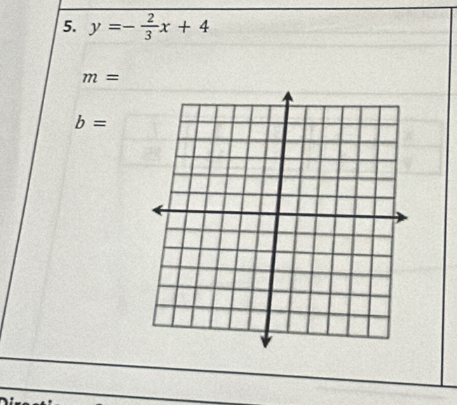 y=- 2/3 x+4
m=
b=