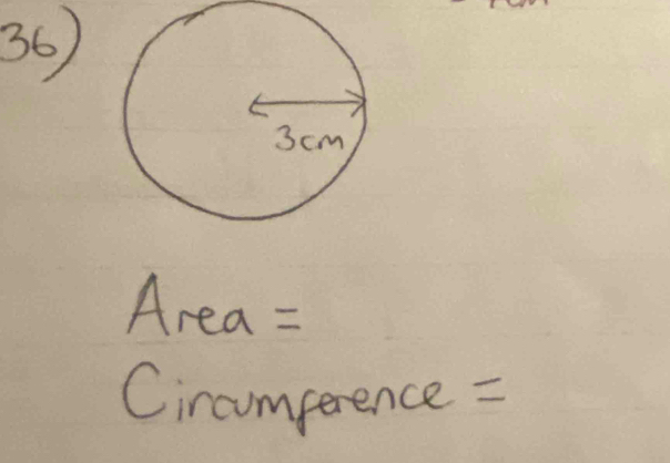 Area =
Circumperence =