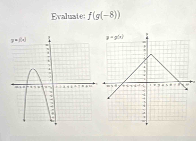 Evaluate: f(g(-8))
x