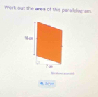 Work out the area of this parallelogram.
lry=