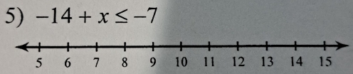 -14+x≤ -7