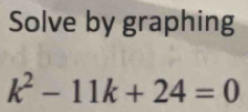 Solve by graphing
k^2-11k+24=0