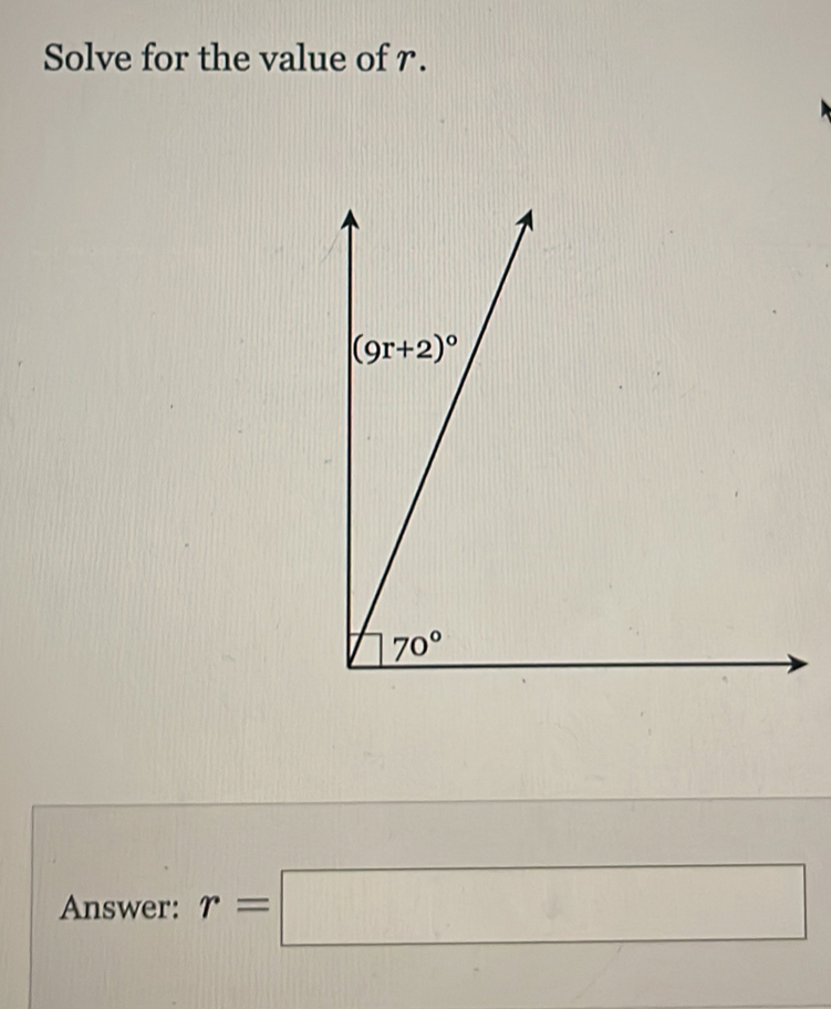 Solve for the value of r.
Answer: r=□