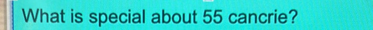 What is special about 55 cancrie?