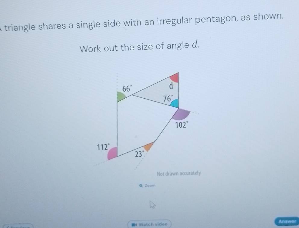 Solved: A triangle shares a single side with an irregular pentagon, as ...