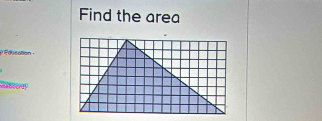 Find the area 
y Education . 
teboard)