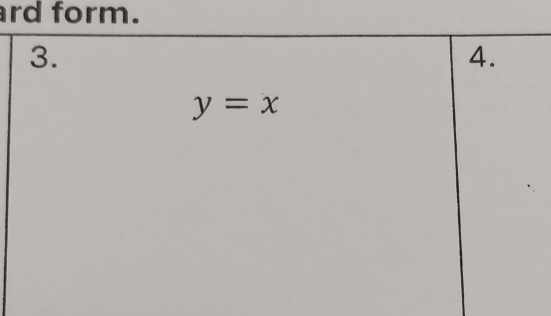 rd form. 
3. 
4.
y=x