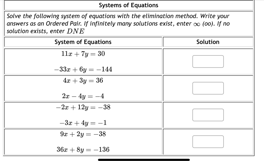 Systems of Equations
a
s