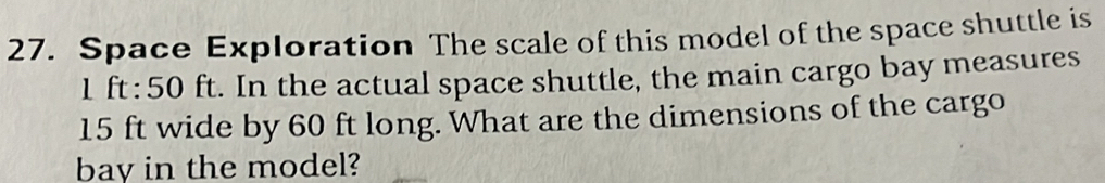 Solved: Space Exploration The scale of this model of the space shuttle ...