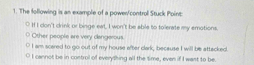 Solved: The following is an example of a power/control Stuck Point: If ...