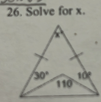 Solve for x.