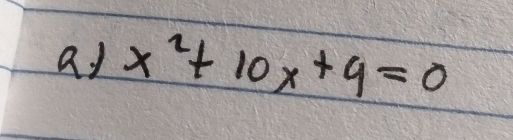 ad x^2+10x+9=0