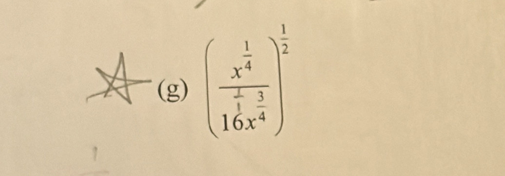 (frac x^(frac 1)416x^(frac 3)4)^ 1/2 