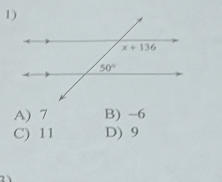 A) 7 B) -6
C) 11 D) 9
21