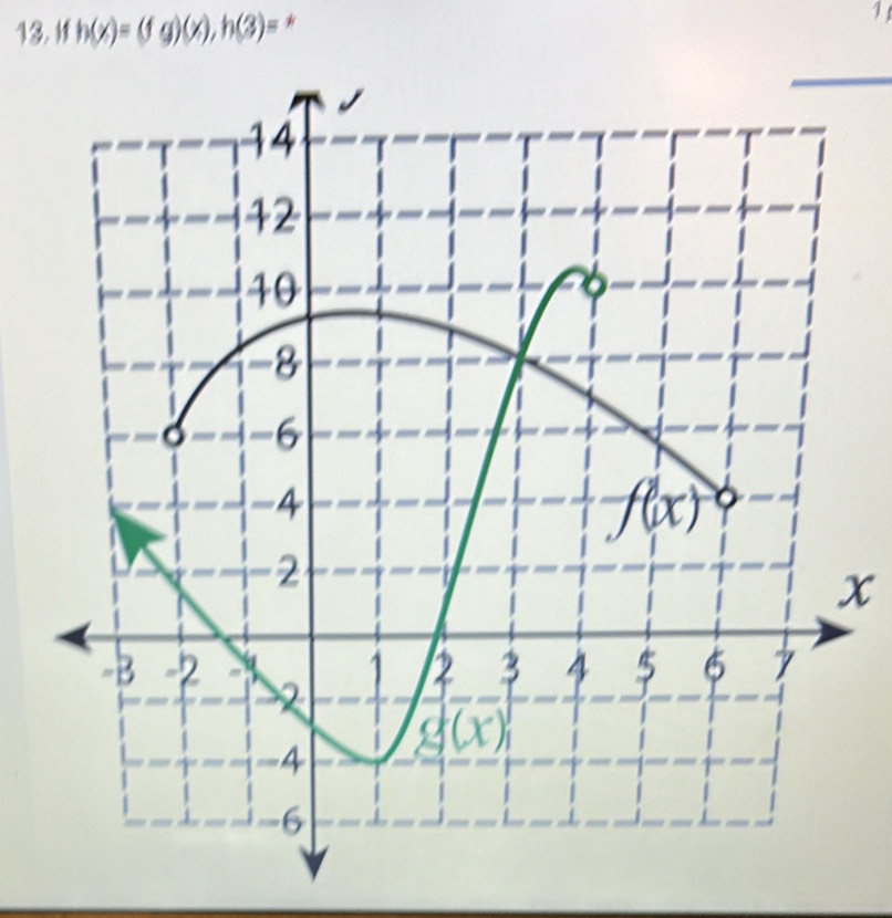 If h(x)=(fg)(x),h(3)= *
1
x