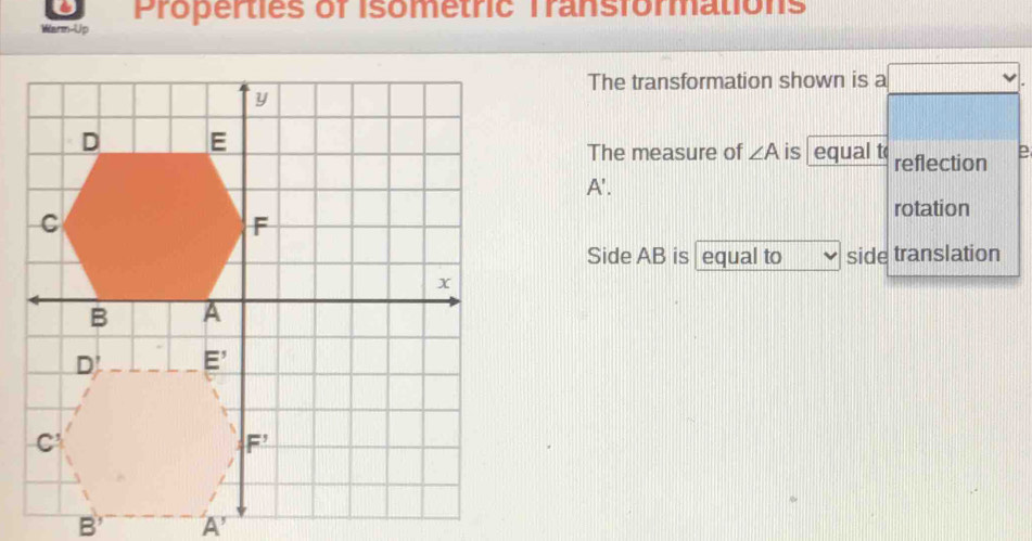 Solved: Properties of isometric Transformations Warm-Up The ...
