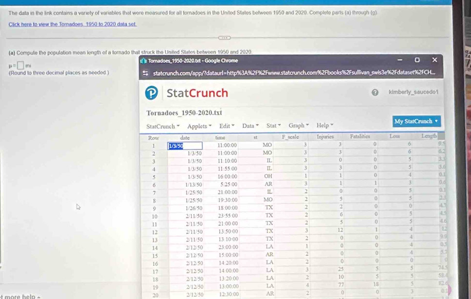 Solved: The data in the link contains a variety of variables that were ...