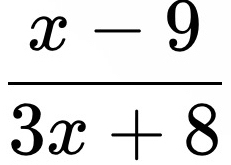  (x-9)/3x+8 