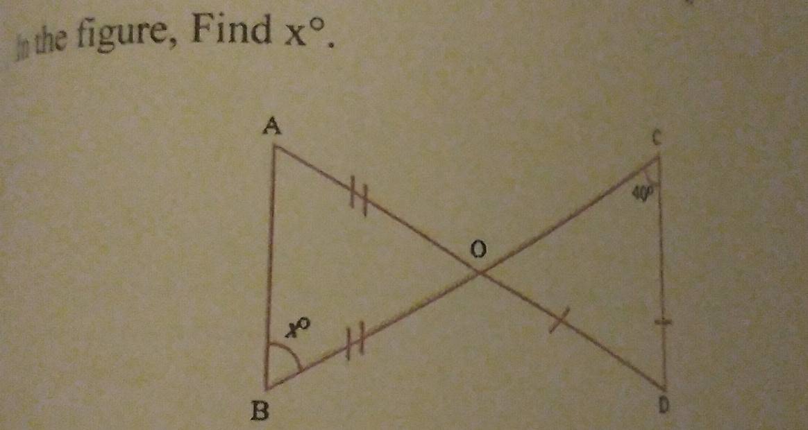 In the figure, Find x°.
B