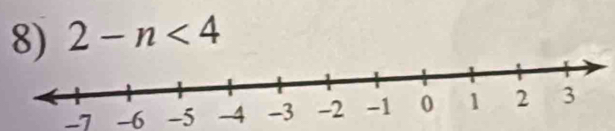 2-n<4</tex>
-7 -6 -5