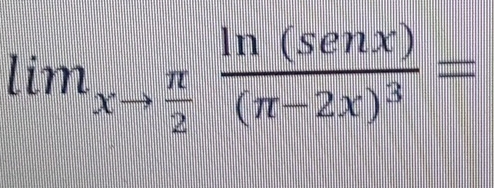 lim_xto  π /2 frac ln (senx)(π -2x)^3=