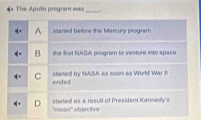 The Apollo program was_