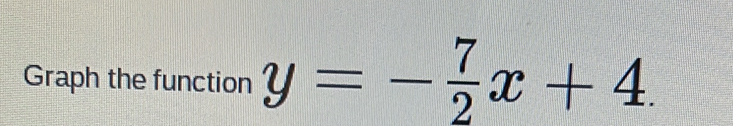 Graph the function y=- 7/2 x+4.