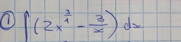 ∈t (2x^(frac 3)4- 3/x )dx