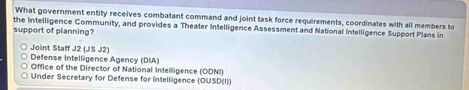 What government entity receives combatant command and joint task force ...