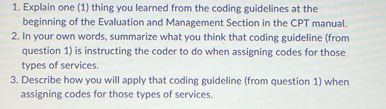 Solved: Explain one (1) thing you learned from the coding guidelines at ...