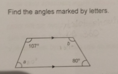 Find the angles marked by letters.