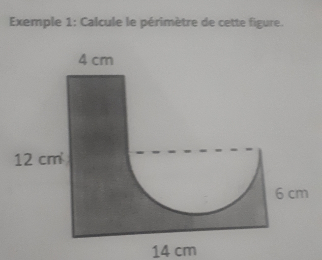 Exemple 1: Calcule le périmètre de cette figure.