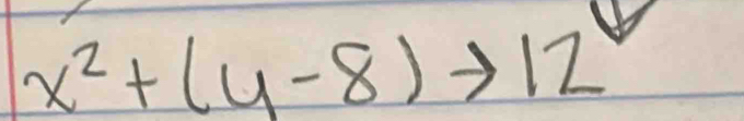 x^2+(y-8)to 12