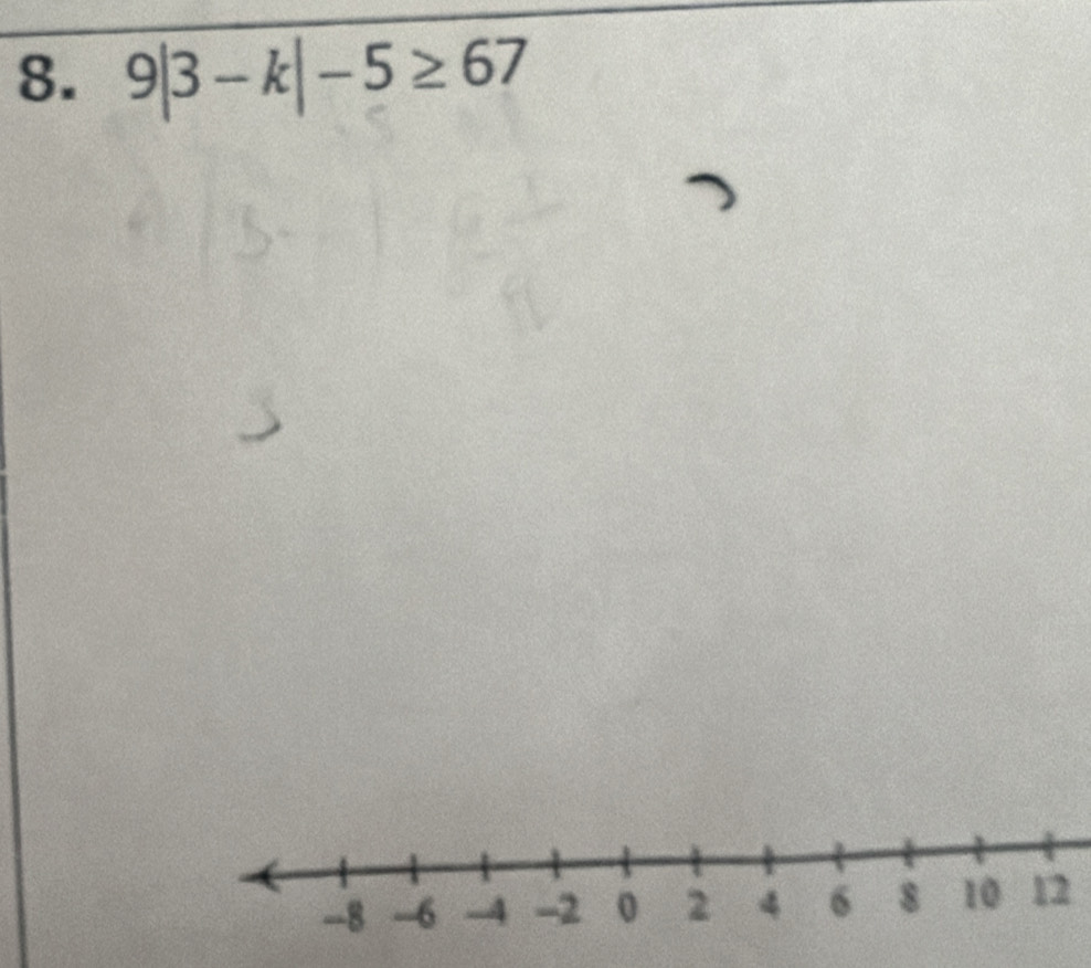 9|3-k|-5≥ 67