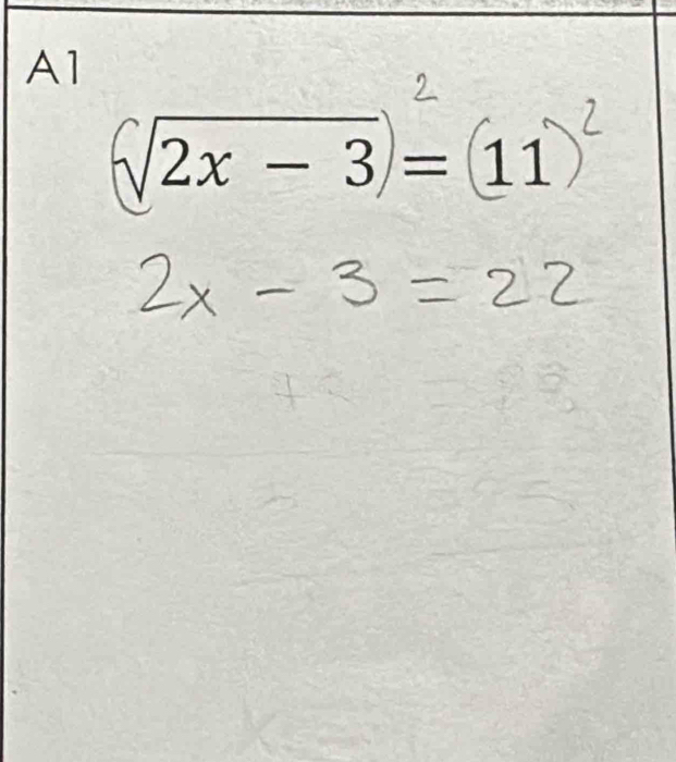 A1
√2x − 3= ⑴1