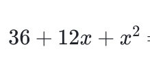 36+12x+x^2 :