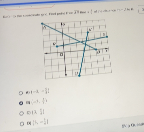 Solved: Refer to the coordinate grid. Find point Don overline AB that ...