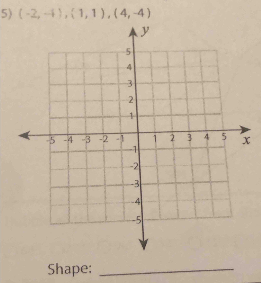 (-2,-4), (1,1),(4,-4)
Shape:_