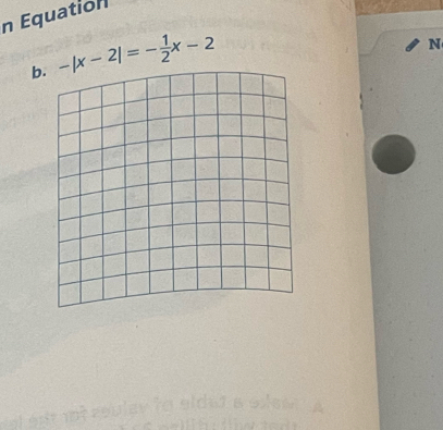 Equation 
b. -|x-2|=- 1/2 x-2
N