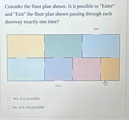 Solved: Consider the floor plan shown. Is it possible to ''Enter'' and ...