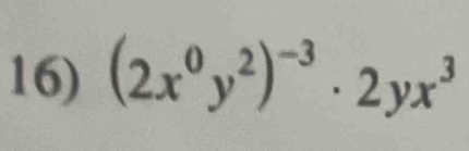 (2x^0y^2)^-3· 2yx^3