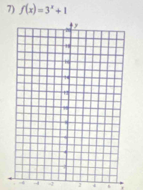 f(x)=3^x+1
-6 -4 -2 2 4 x